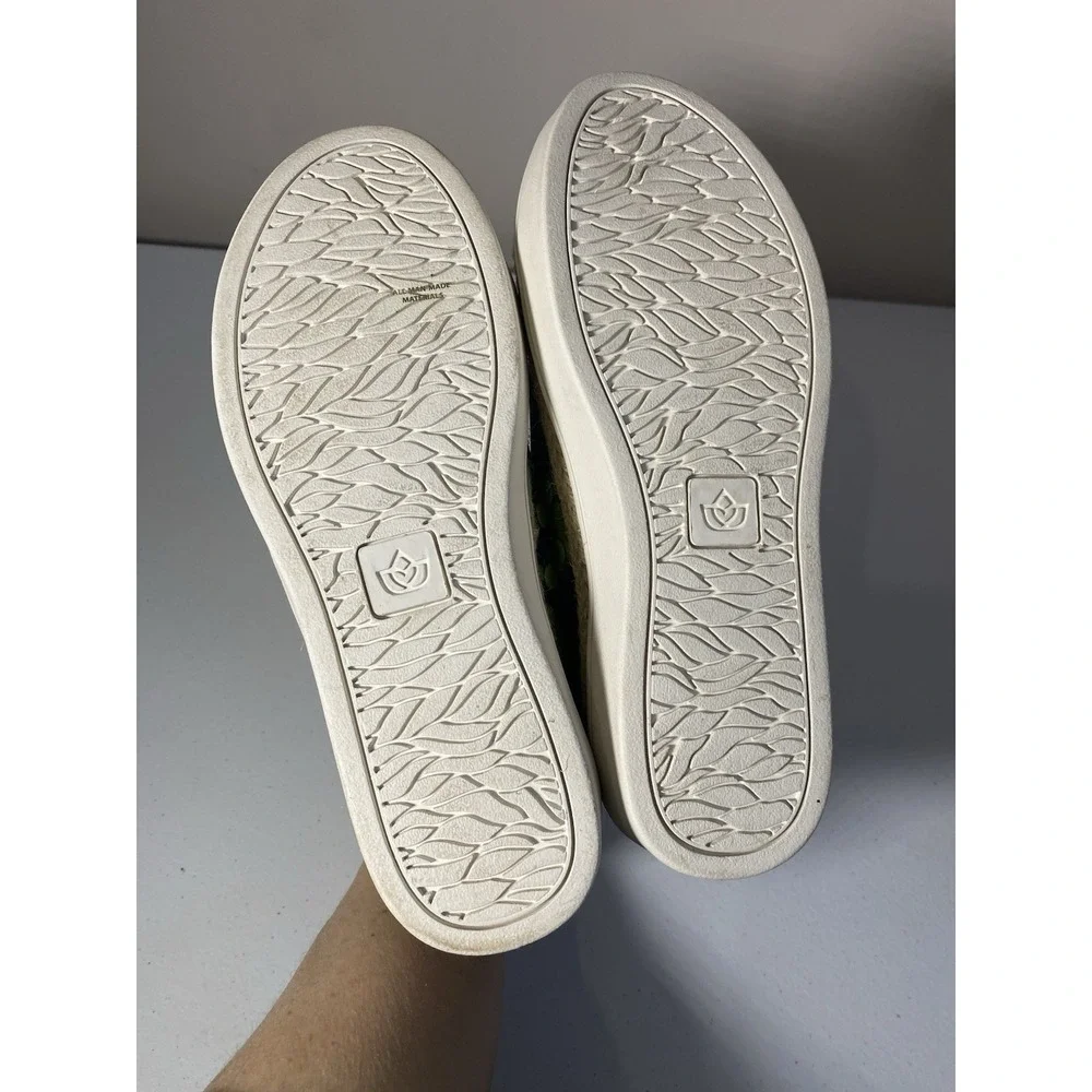 Spenco Jute Trim Malibu Bokeh Slip On‎ Sneaker Womens 7 D Wide Navy Green Pink